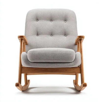 Sedia a dondolo tessuto 83x75x100 cm - grigio - adatta al soggiorno - design moderno-Livingvo