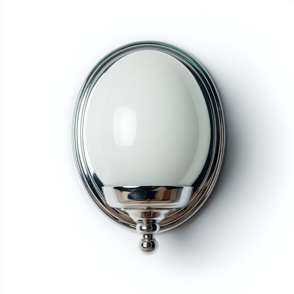 Applique metallo+vetro 18x12x22 cm - argento-bianco - design moderno-Livingvo