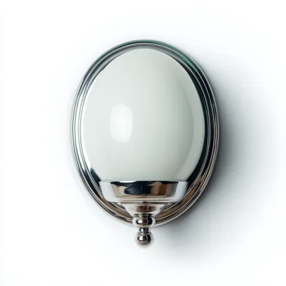 Applique metallo+vetro 18x12x22 cm - argento-bianco - design moderno-Livingvo