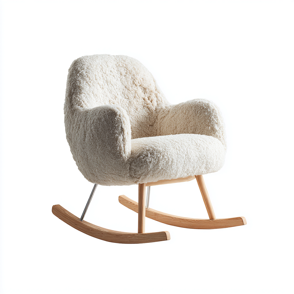 Sedia a dondolo tessuto 79x74x98 cm - beige - adatta al soggiorno - design moderno-Livingvo