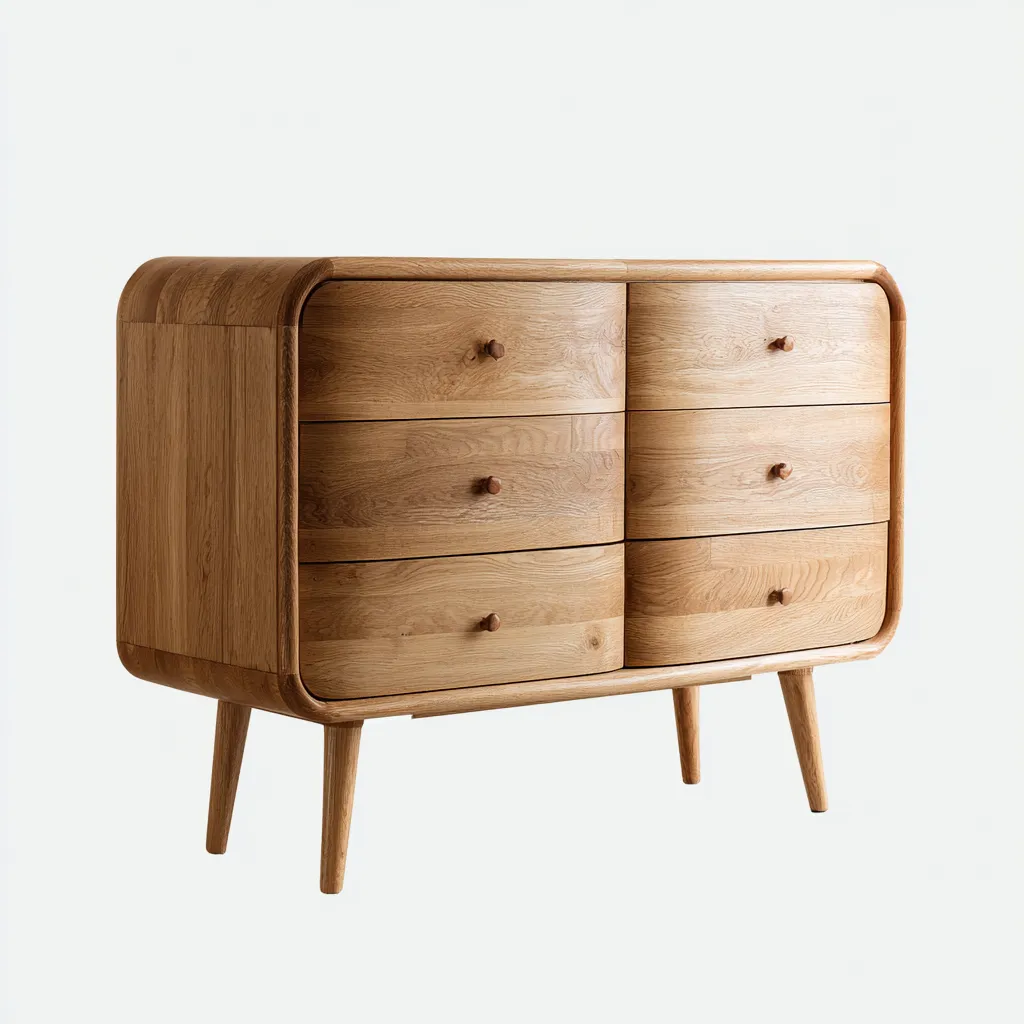 Cassettiera - legno massello - 118x45 cm - rovereNaturale - stile nordico-Livingvo