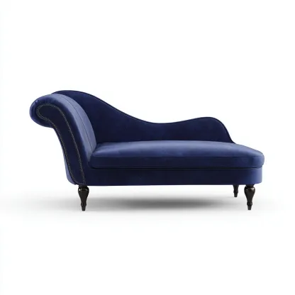 Chaise longue tappezzata velluto 177x79 cm - blu - design elegante-Livingvo