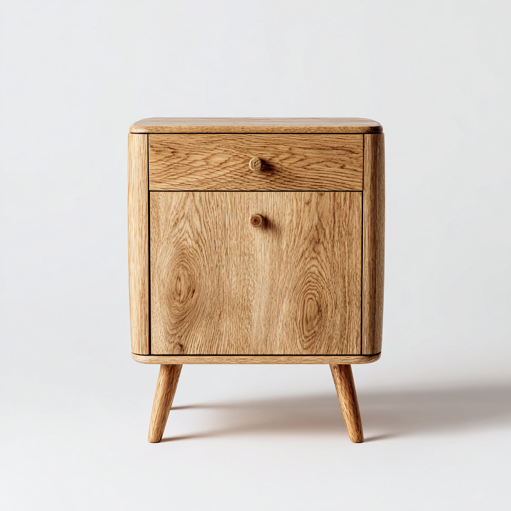 Cassettiera in rovere massello - 45x35x70 cm - legno naturale - stile nordico compatto-Livingvo