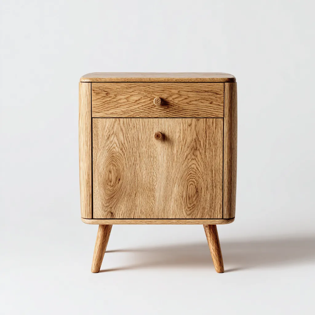 Cassettiera in rovere massello - 45x35x70 cm - legno naturale - stile nordico compatto-Livingvo