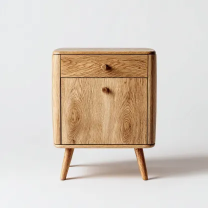 Cassettiera in rovere massello - 45x35x70 cm - legno naturale - stile nordico compatto-Livingvo