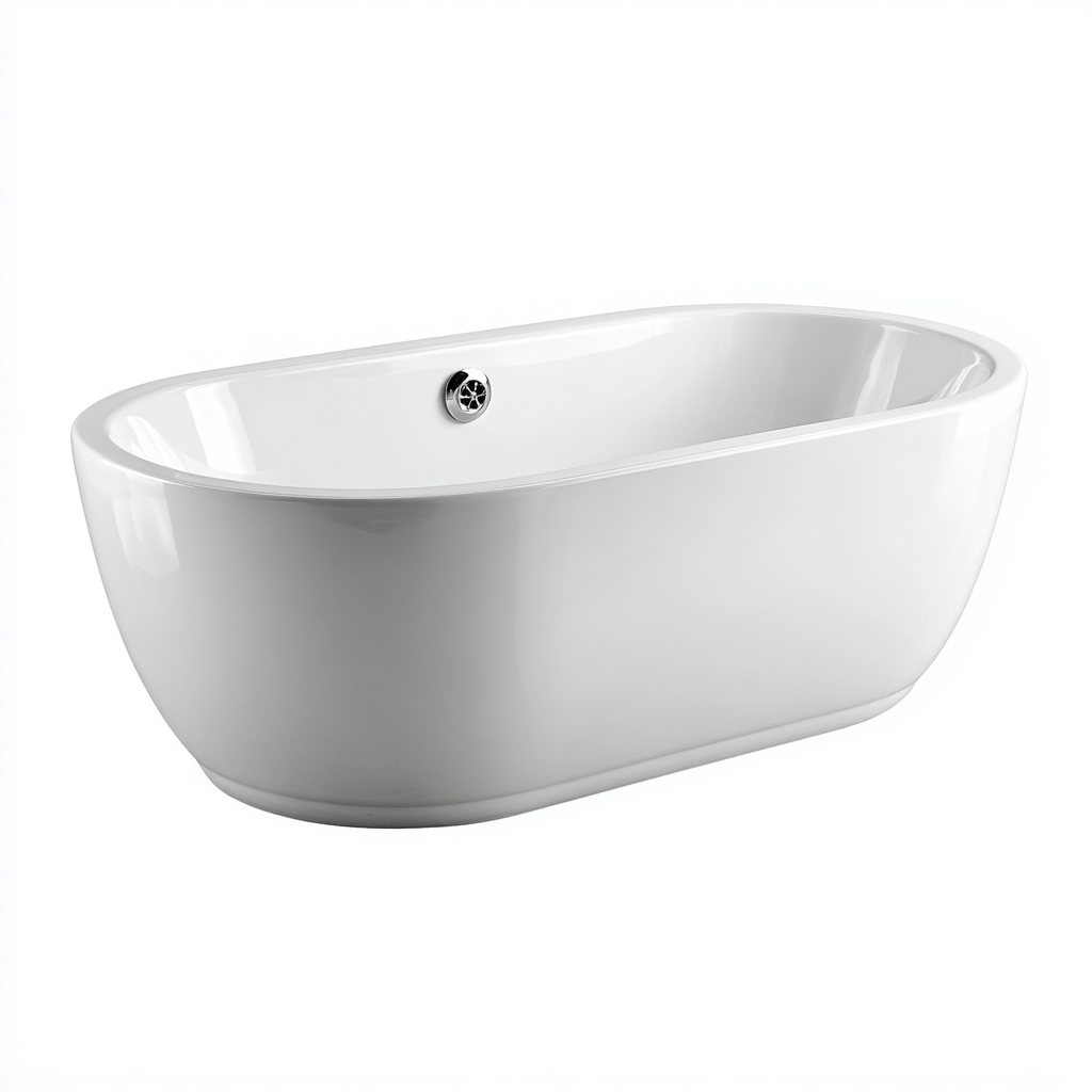 Vasca da bagno freestanding acrilico 164x76x60 cm - bianco - design moderno-Livingvo