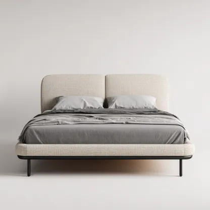 Letto matrimoniale-tessuto-210x162x95 cm-beige-Stile moderno-Livingvo