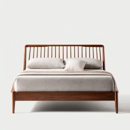 Letto matrimoniale legno 214x162x109 cm - marrone - design moderno-Livingvo