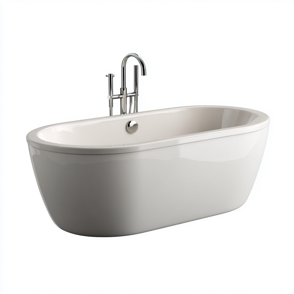 Vasca da bagno freestanding acrilico 166x78x60 cm - bianco - design moderno-Livingvo