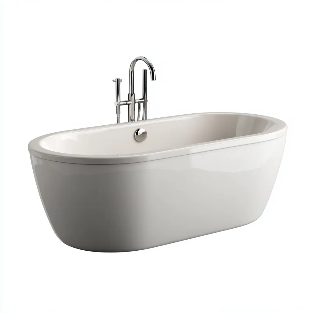 Vasca da bagno freestanding acrilico 166x78x60 cm - bianco - design moderno-Livingvo