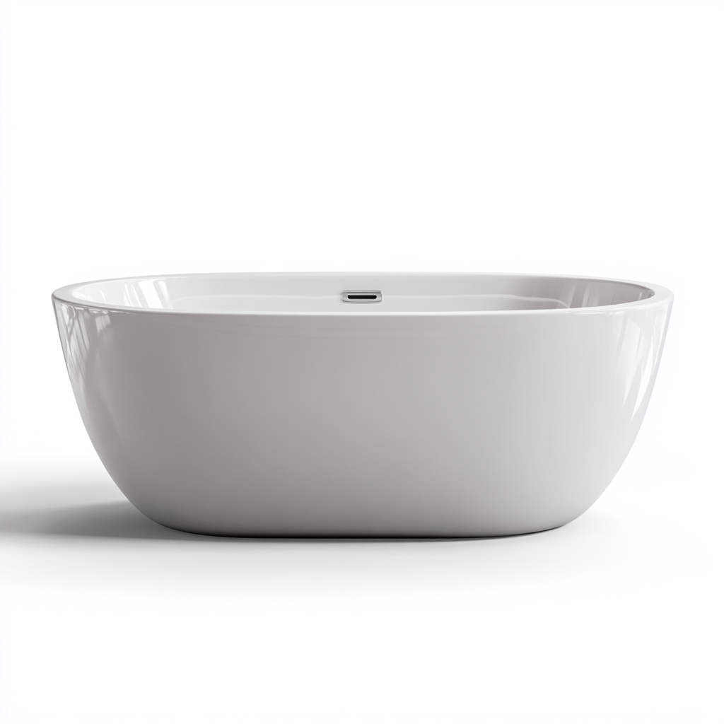 Vasca da bagno freestanding acrilico 172x86x61 cm - bianco - design moderno-Livingvo