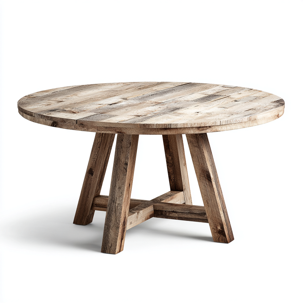 Tavolo da pranzo - legno massello - 150x150 cm - legno naturale - design rustico-Livingvo