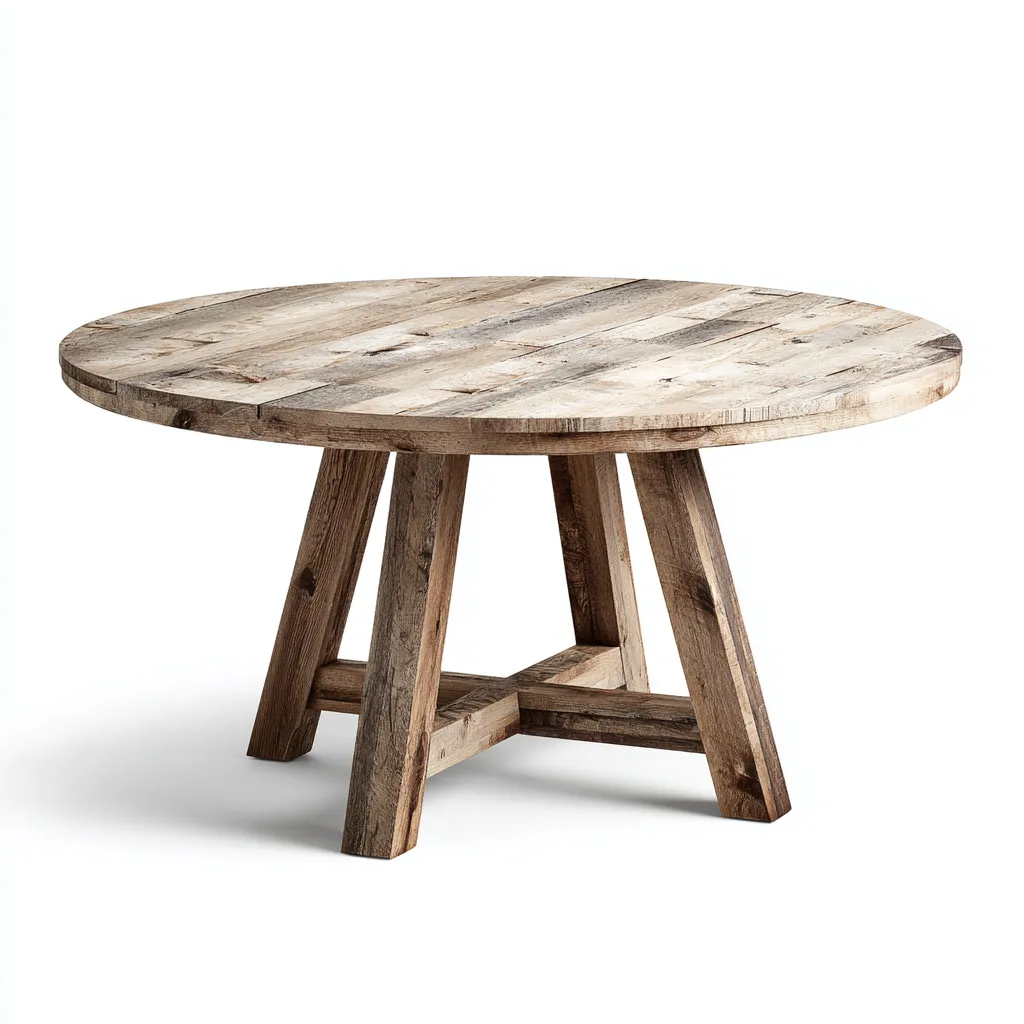 Tavolo da pranzo - legno massello - 150x150 cm - legno naturale - design rustico-Livingvo