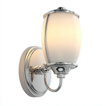 Applique metallo+vetro 20x14x28 cm - argento-bianco - stile moderno-Livingvo