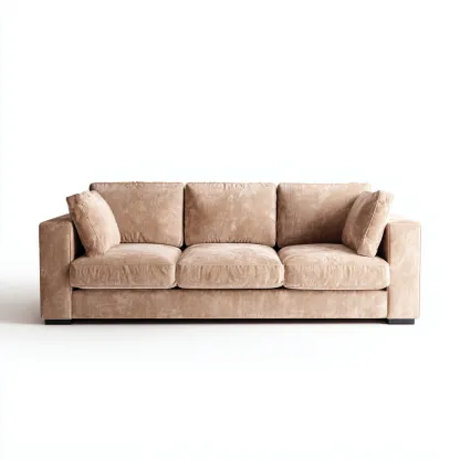 Divano lineare tessuto 228x94x86 cm - beige - adatto al soggiorno - design moderno-Livingvo