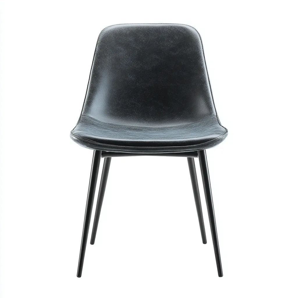 Sedia da pranzo - similpelle con gambe nere - 50x55x82 cm - nero - uso interno - design moderno-Livingvo