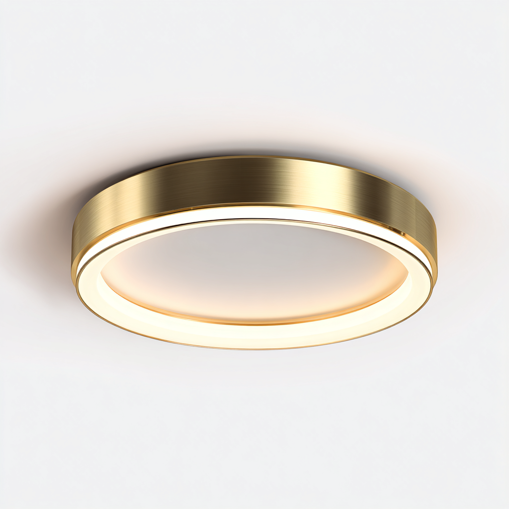 Lampada da soffitto LED in metallo 40x40x8 cm - oro - design moderno-Livingvo