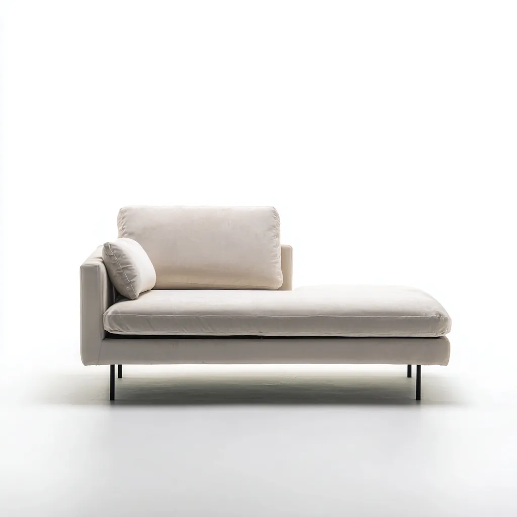 Chaise longue tappezzata tessuto 180x82 cm - beige - design moderno-Livingvo