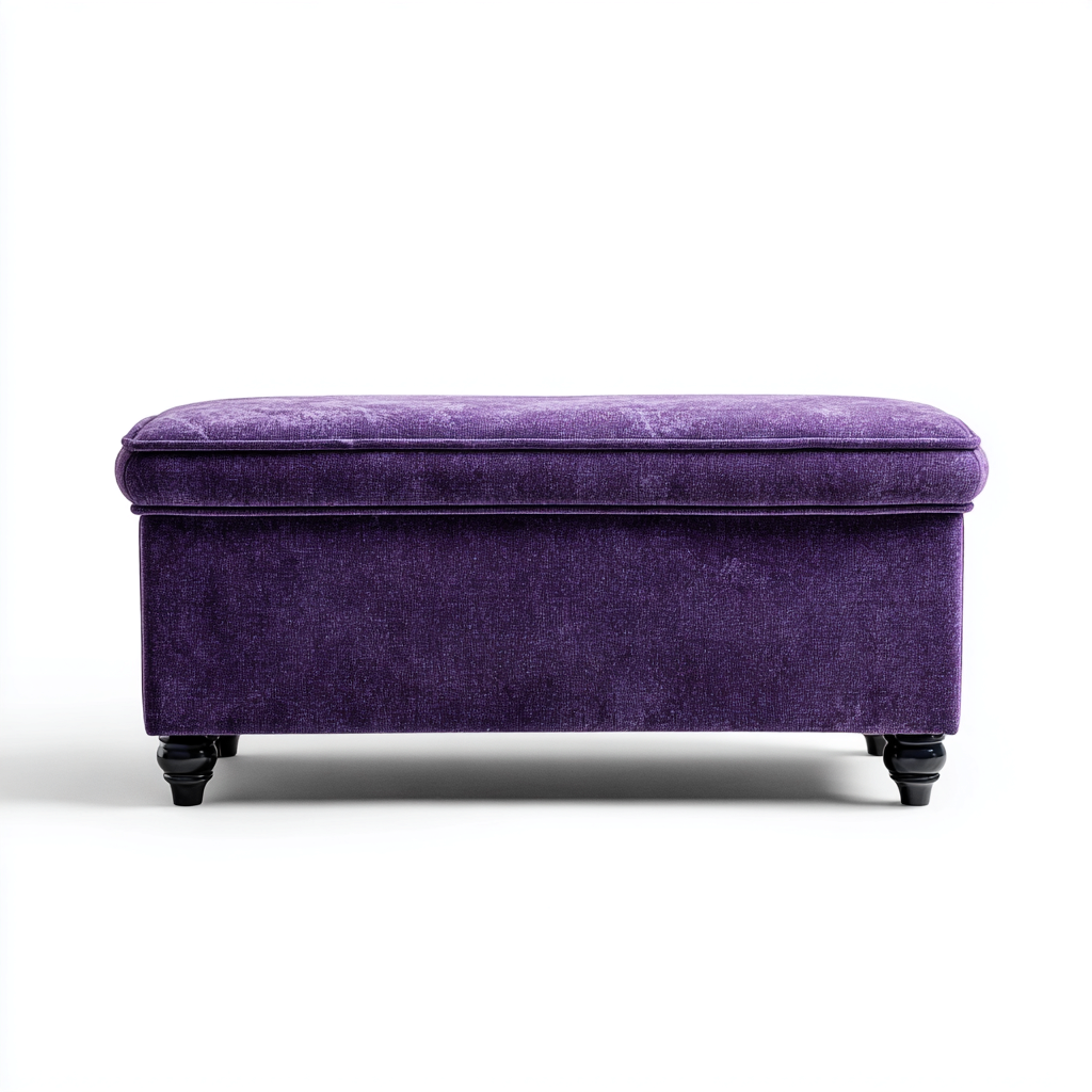 Panca per letto tessuto 90x40x46 cm - viola - adatta alla camera da letto - design classico-Livingvo