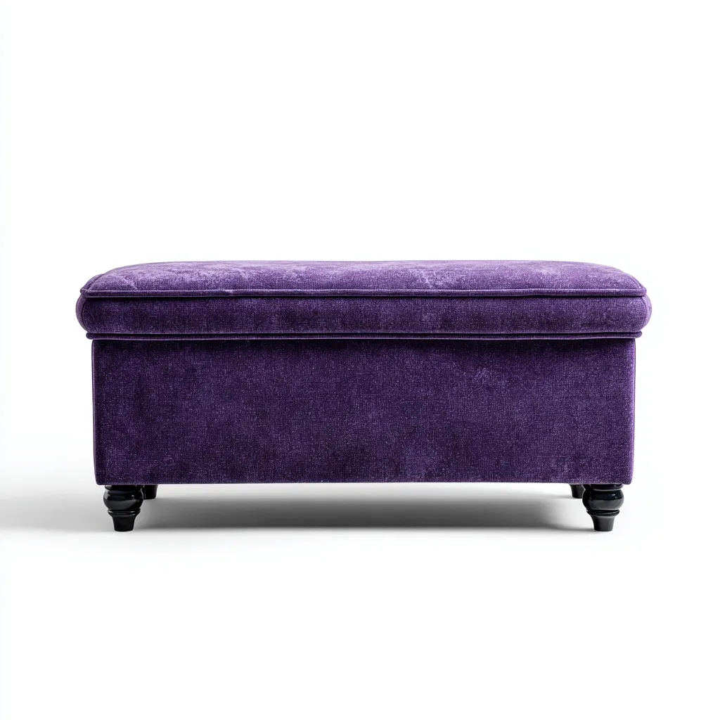 Panca per letto tessuto 90x40x46 cm - viola - adatta alla camera da letto - design classico-Livingvo