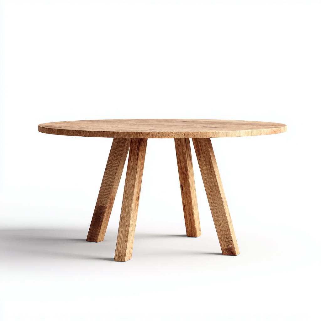 Tavolo da pranzo - legno massello - 120x120x75 cm - naturale - uso interno - design moderno-Livingvo