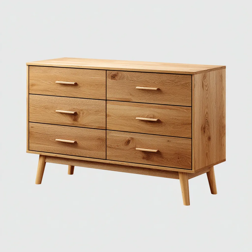 Cassettiera - legno massello - 120x43 cm - legno naturale - stile scandinavo-Livingvo