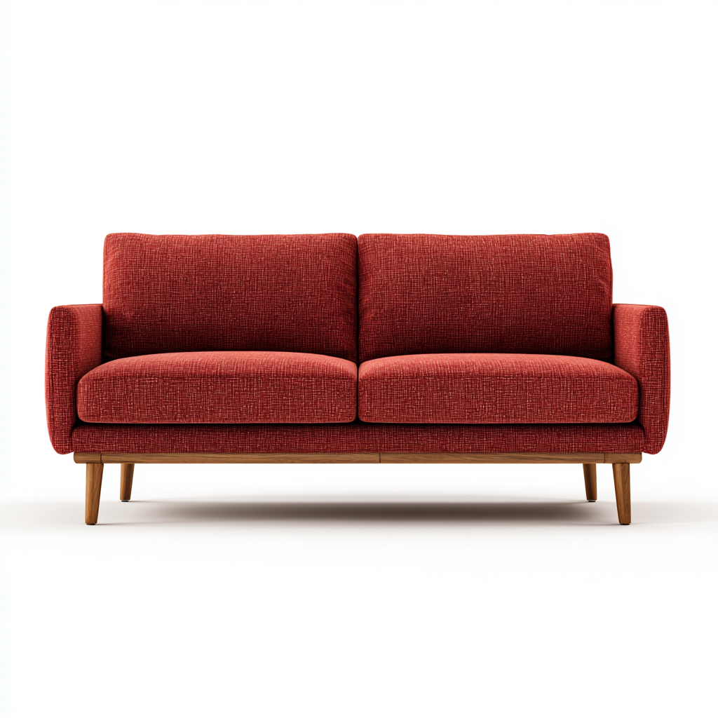 Divano lineare tessuto 158x86x82 cm - rosso - adatto al soggiorno - design moderno-Livingvo