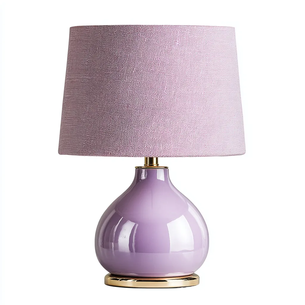 Lampada da tavolo ceramica 24x24 cm - viola - stile moderno-Livingvo