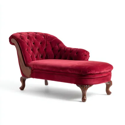 Chaise longue tappezzata velluto 176x78 cm - rosso - design classico-Livingvo