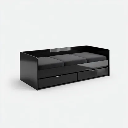 Divano letto-pannelli-204x95x74 cm-black-Stile moderno-Livingvo