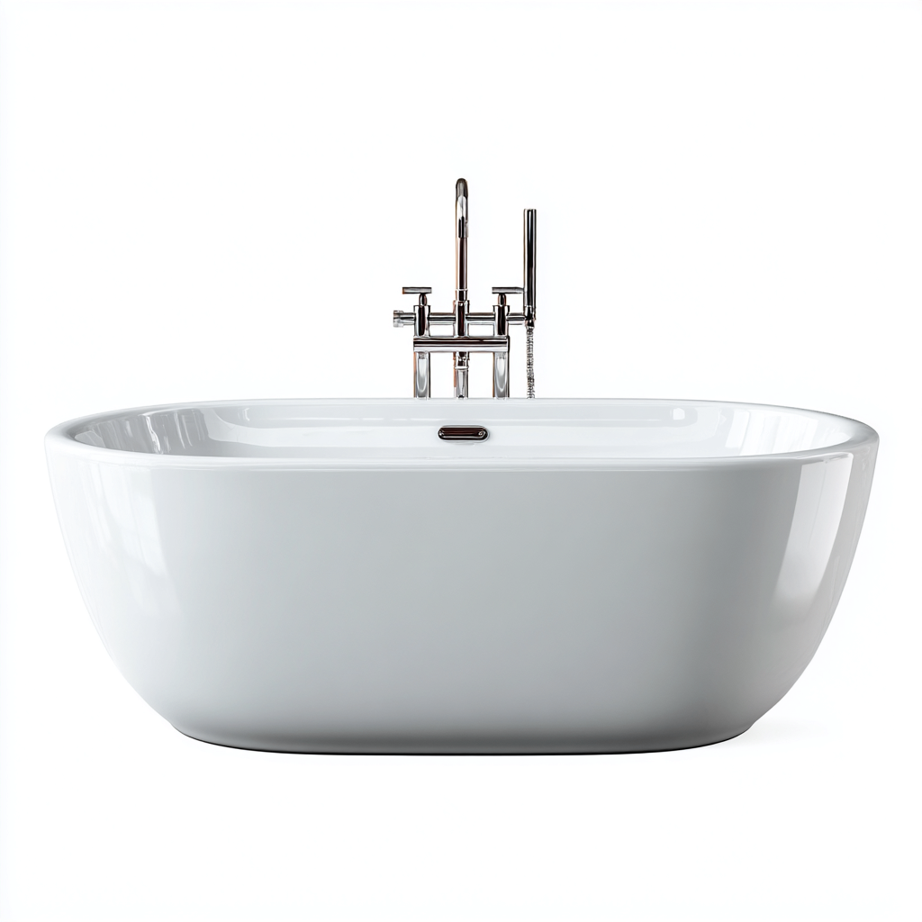 Vasca da bagno freestanding acrilico 168x80x61 cm - bianco - design moderno-Livingvo