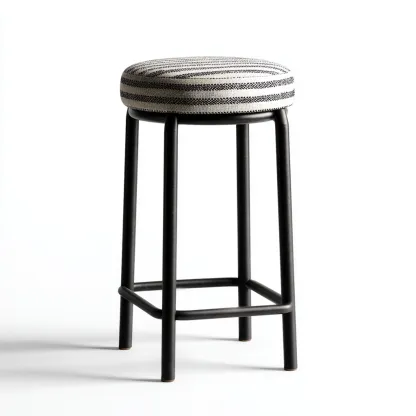 Sgabello da bar - metallo e tessuto - 35x35x75 cm - nero - design moderno-Livingvo