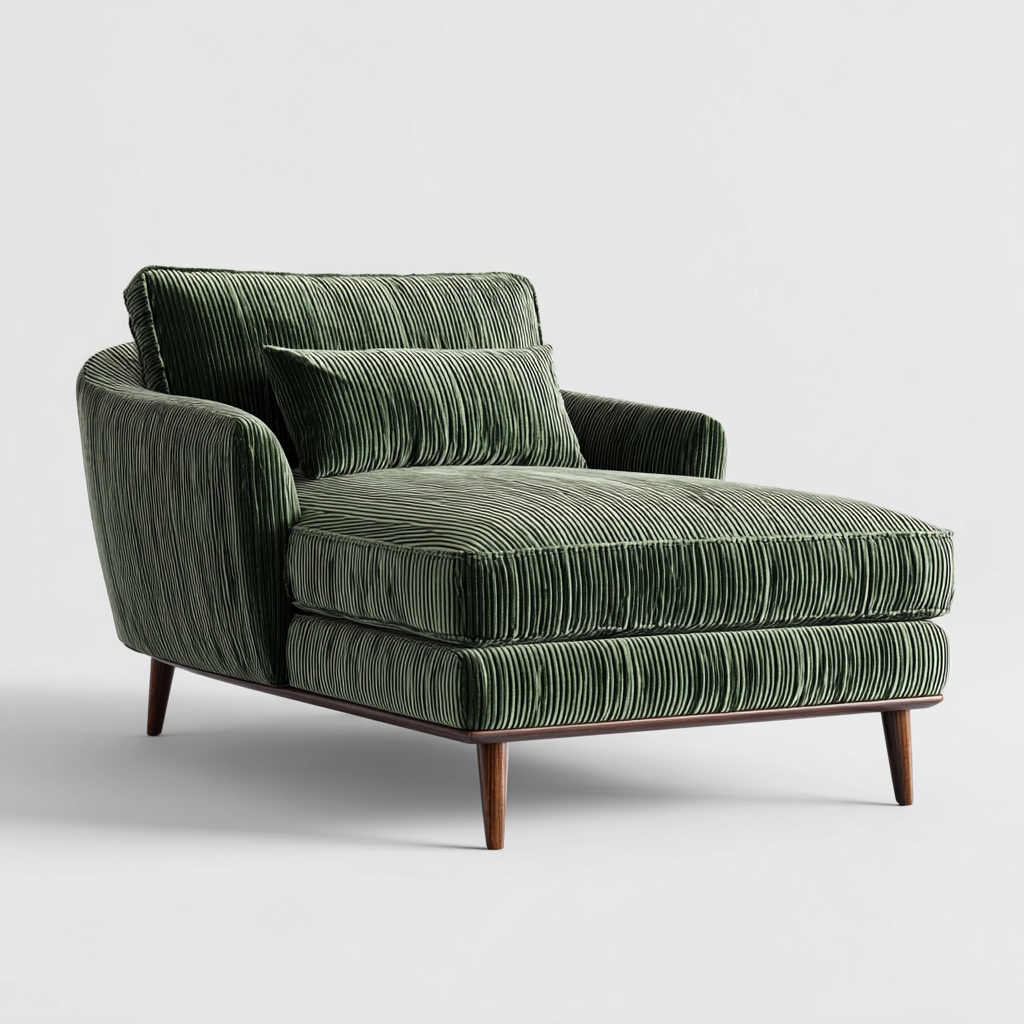 Chaise longue tappezzata velluto 168x78 cm - verde - design moderno-Livingvo