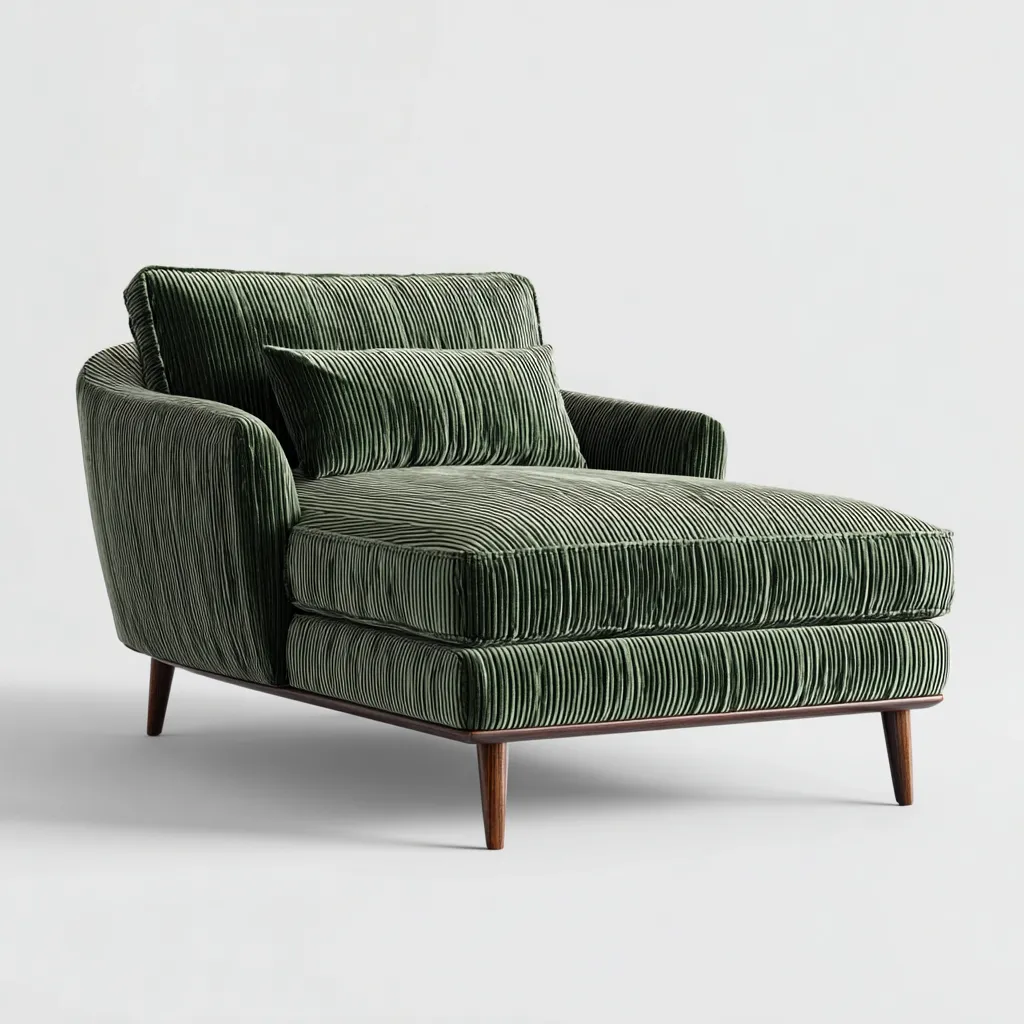 Chaise longue tappezzata velluto 168x78 cm - verde - design moderno-Livingvo