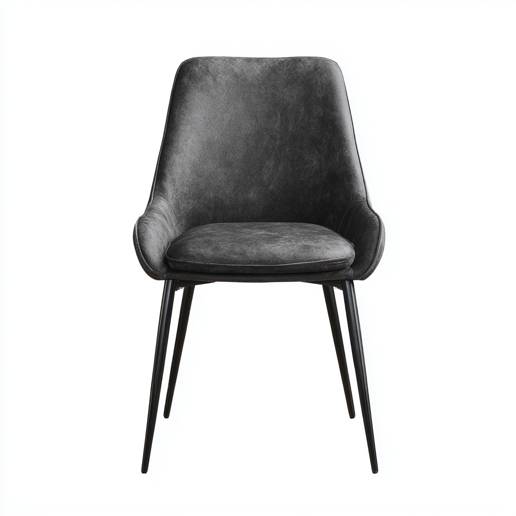Sedia da pranzo - similpelle con gambe nere - 50x55x82 cm - nero - uso interno - design moderno-Livingvo