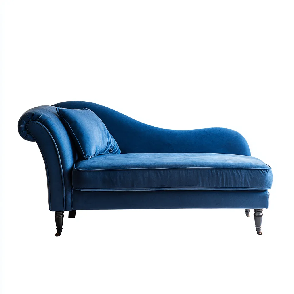 Chaise longue tappezzata velluto 178x80 cm - blu - design classico-Livingvo
