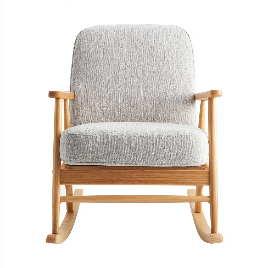 Sedia a dondolo tessuto 75x70x95 cm - grigio - adatta al soggiorno - design moderno-Livingvo