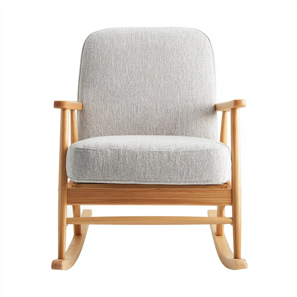 Sedia a dondolo tessuto 75x70x95 cm - grigio - adatta al soggiorno - design moderno-Livingvo