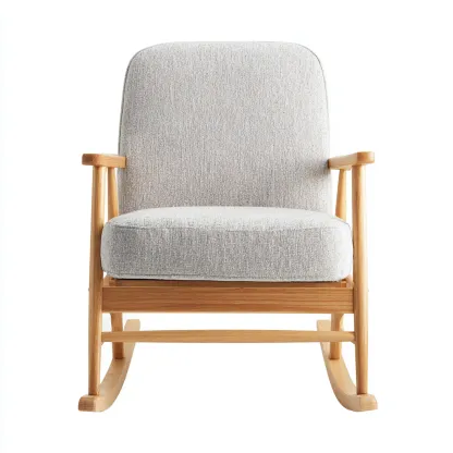 Sedia a dondolo tessuto 75x70x95 cm - grigio - adatta al soggiorno - design moderno-Livingvo