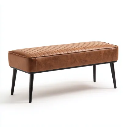 Panca per letto pelle 108x34x45 cm - marrone - adatta alla camera da letto - design moderno-Livingvo