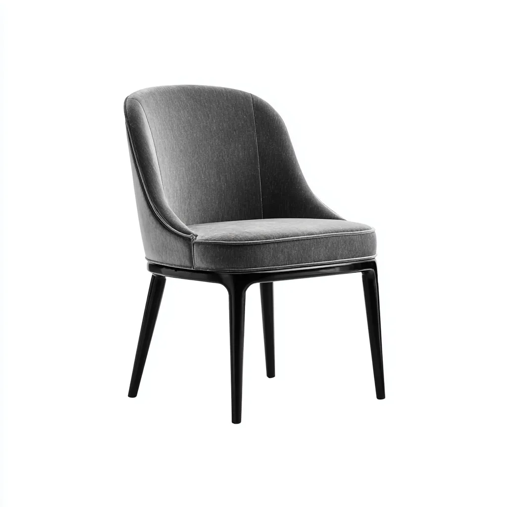 Sedia da pranzo - tessuto grigio con gambe nere - 50x55x82 cm - grigio - uso interno - design moderno-Livingvo