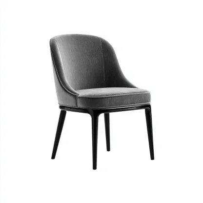 Sedia da pranzo - tessuto grigio con gambe nere - 50x55x82 cm - grigio - uso interno - design moderno-Livingvo