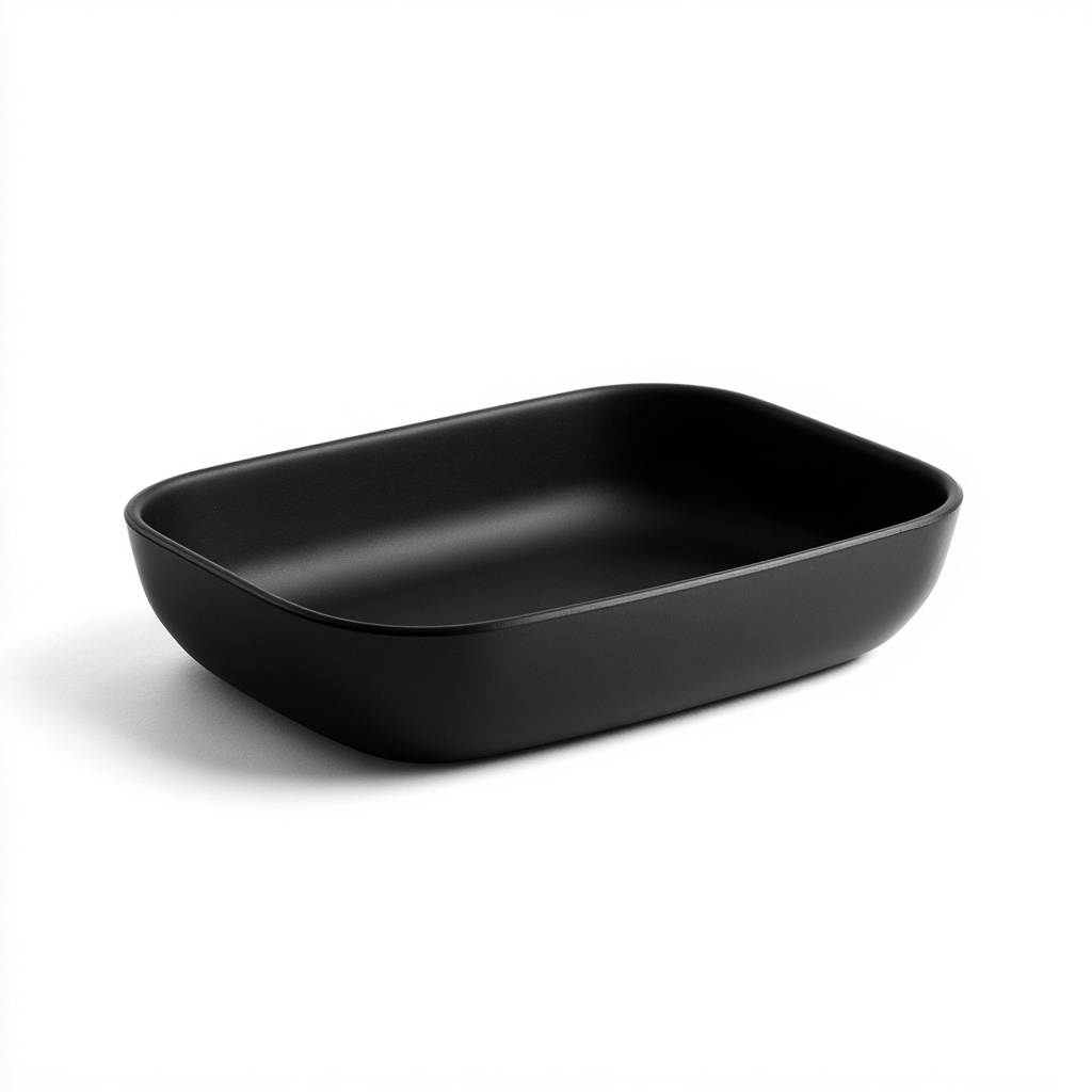 Lavabo da appoggio in ceramica 48x34 cm neroopaco per bagno - design moderno-Livingvo