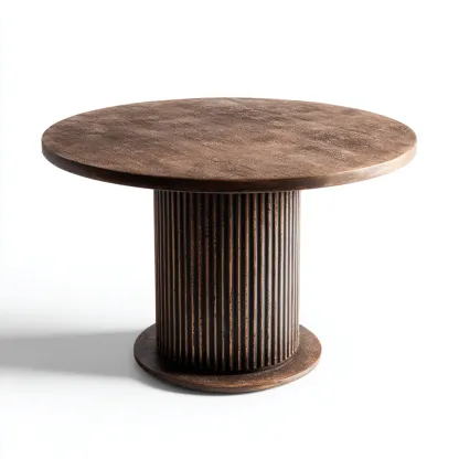 Tavolo da pranzo - legno e metallo - 130x130x76 cm - marrone - uso interno - design moderno-Livingvo