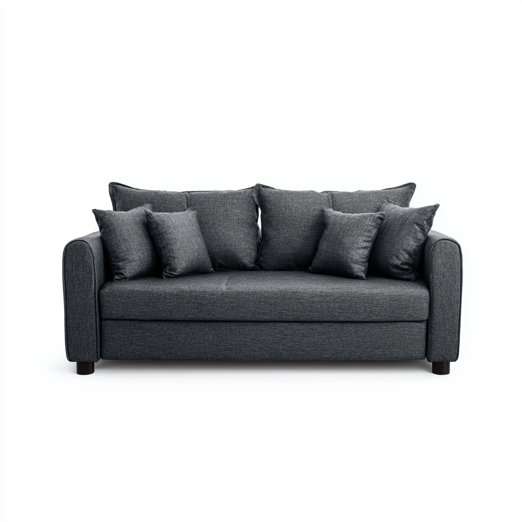 Divano lineare tessuto 200x90x82 cm - grigio - adatto al soggiorno - design contemporaneo-Livingvo