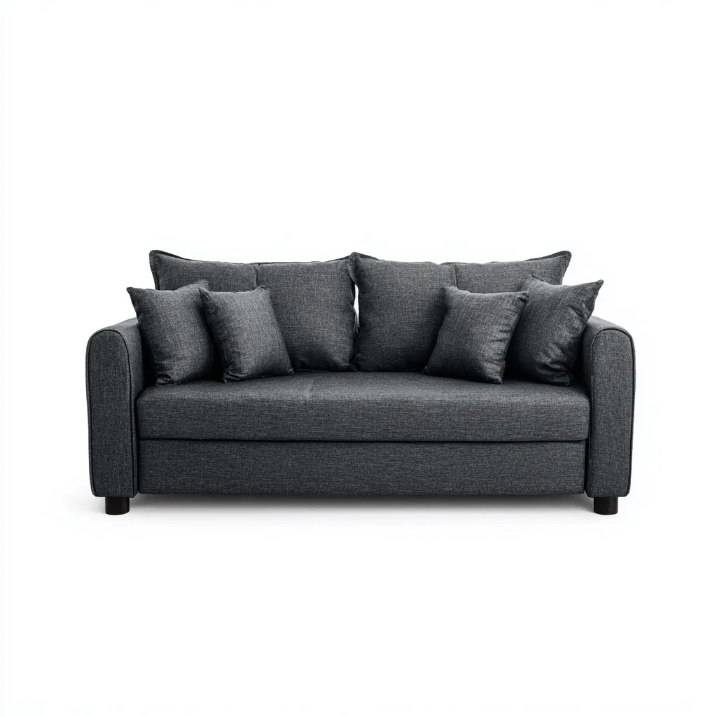 Divano lineare tessuto 200x90x82 cm - grigio - adatto al soggiorno - design contemporaneo-Livingvo