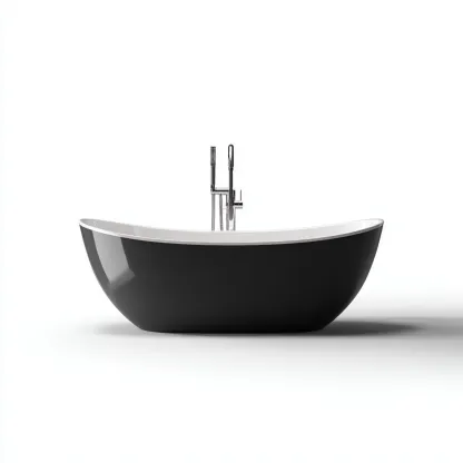 Vasca da bagno acrilico 175x80x60 cm nero-bianco - design moderno-Livingvo