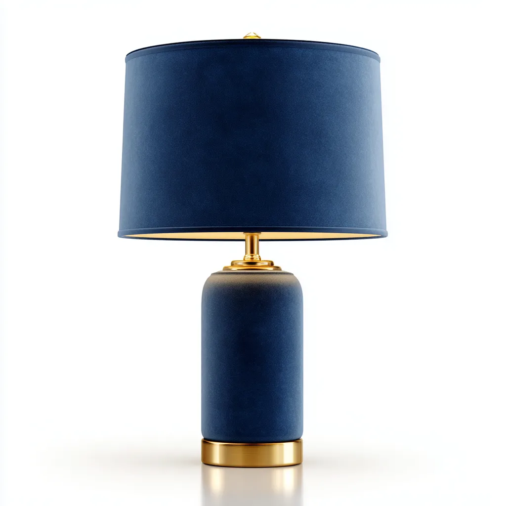 Lampada da tavolo vellutoMetallo 20x14 cm - blu-oro - design moderno-Livingvo