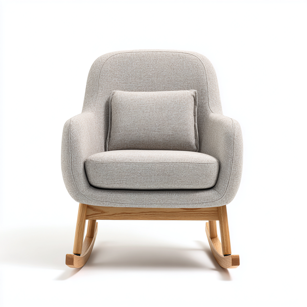 Sedia a dondolo tessuto 80x74x96 cm - grigio - adatta al soggiorno - design moderno-Livingvo