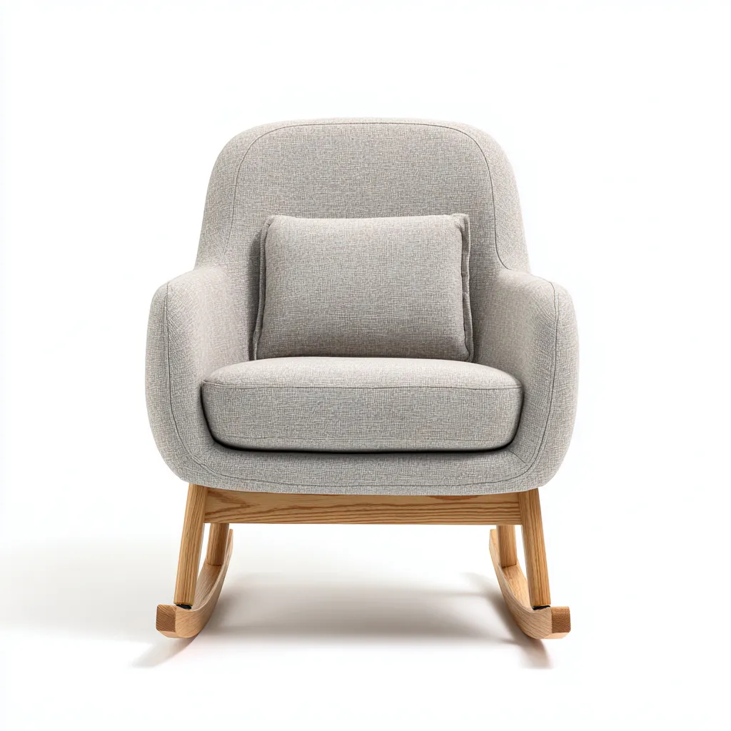 Sedia a dondolo tessuto 80x74x96 cm - grigio - adatta al soggiorno - design moderno-Livingvo